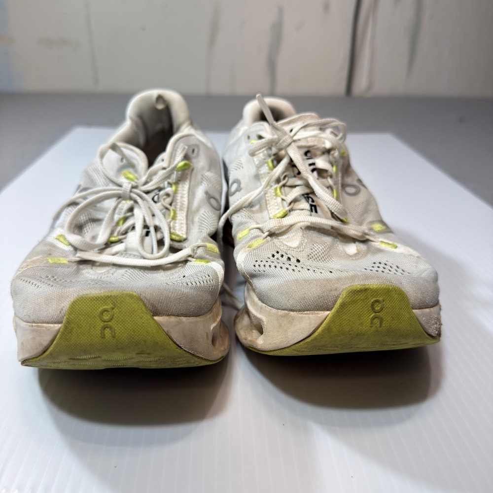 On Cloudsurfer Running Shoes M 10.5 White Lime Green CloudTec Phase Sneakers